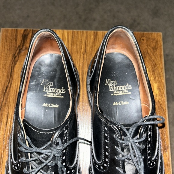 Men’s Allen Edmonds McClain Brogues Black Size 9D - Picture 8 of 9